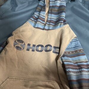 Hooey Men's Sweater with Tan and Blue Pattern